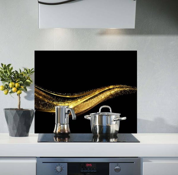 Spatscherm Gouden swirls