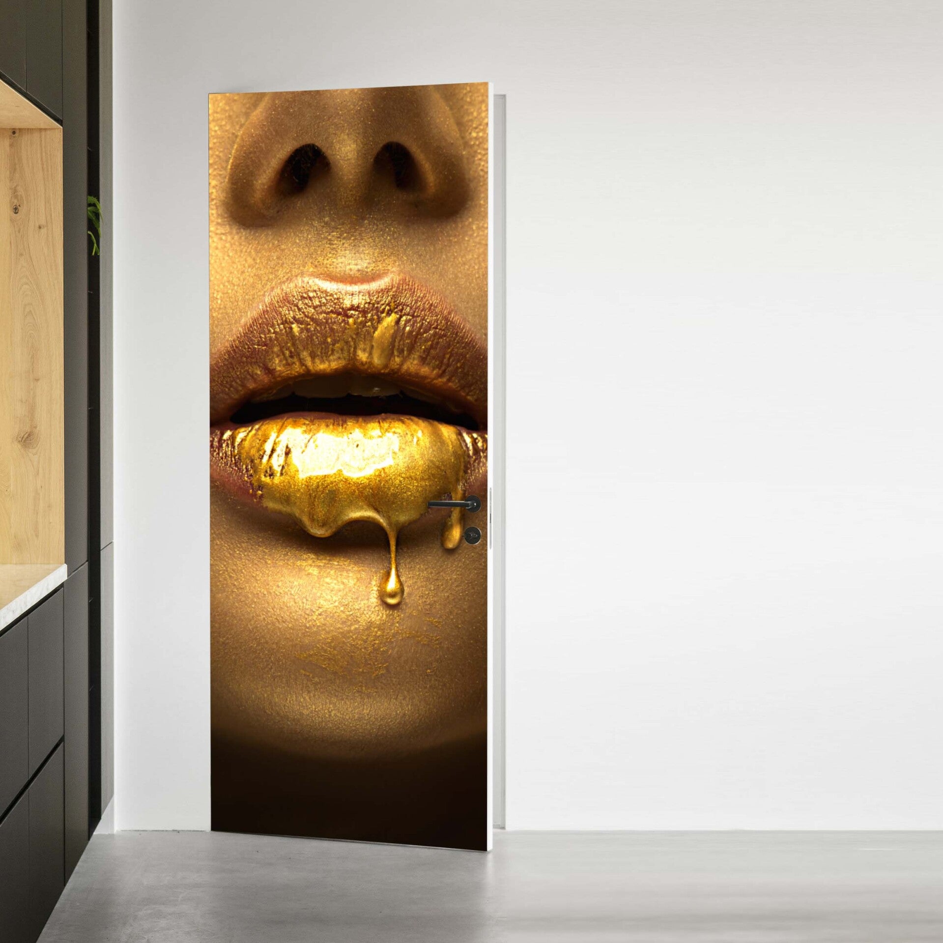 Deursticker Gouden lippen