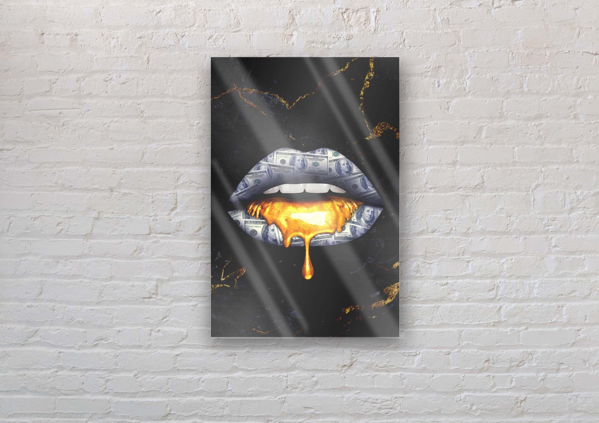 Plexiglas Geld lippen