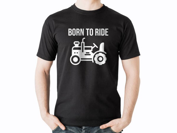 T-Shirt Born to ride zwart