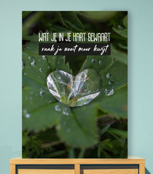 Gedenkbord in je hart bewaart