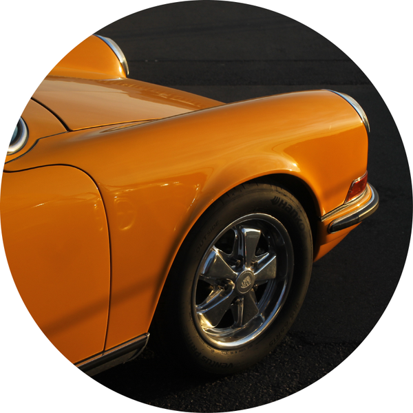 Muurcirkel Gele auto