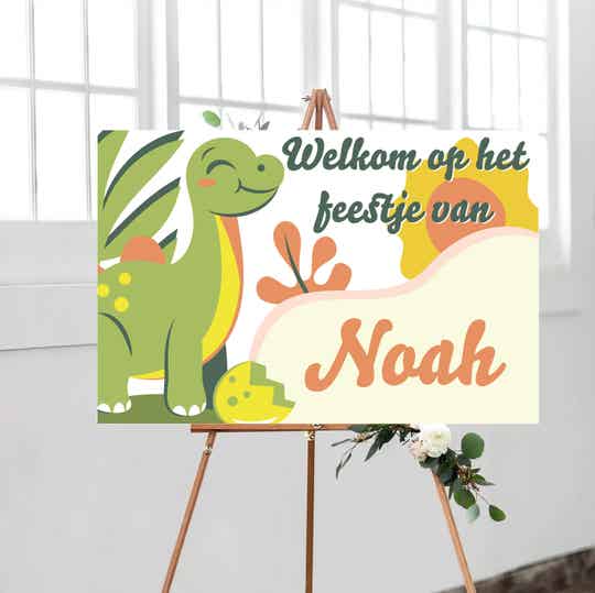 Feestbord Kinderfeest dino