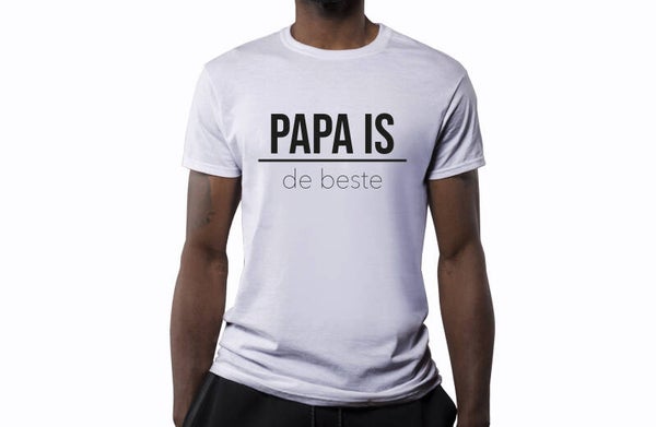 Vaderdag T-shirt Papa is de beste wit