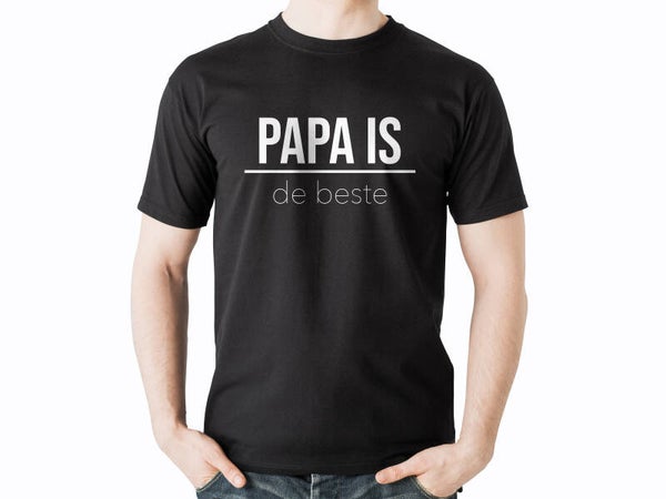 Vaderdag T-shirt Papa is de beste zwart