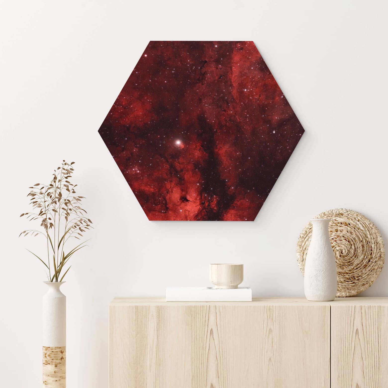 Muur hexagons Rode Galaxy