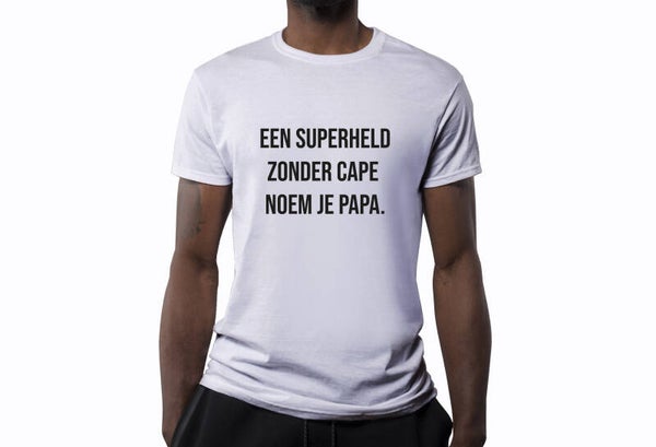 Vaderdag T-shirt Superheld zonder cape wit