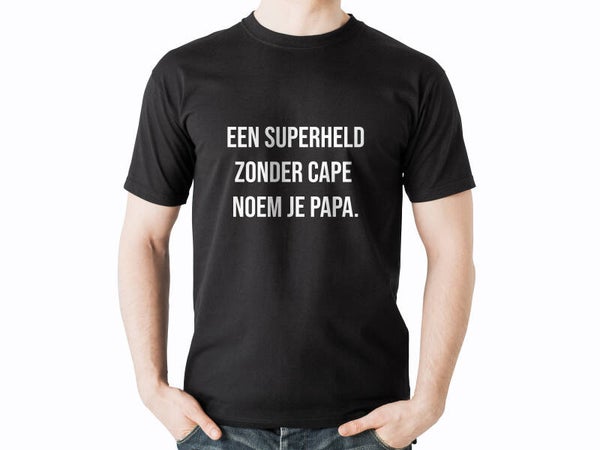 Vaderdag T-shirt Superheld zonder cape zwart