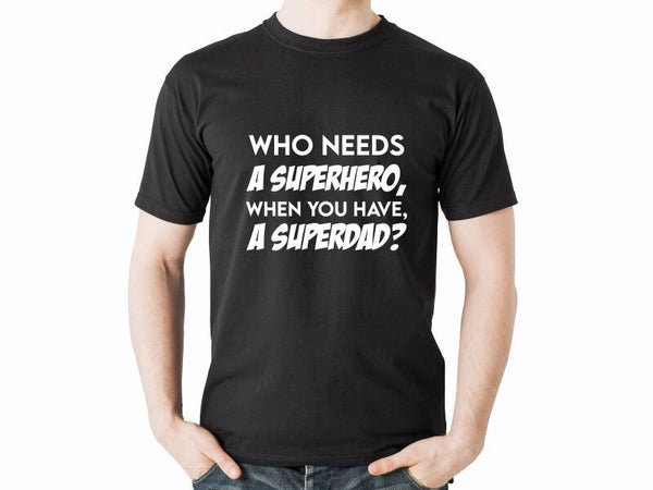 Vaderdag T-shirt Superhero zwart