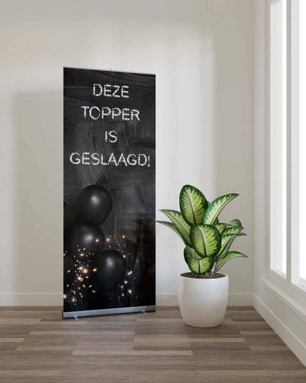 Roll up banner Geslaagd Topper