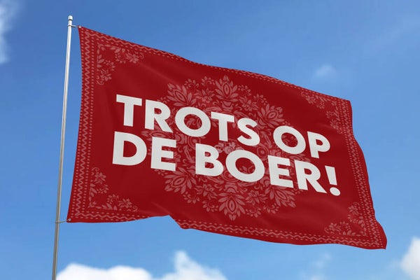 Vlag Trots op de boer rood