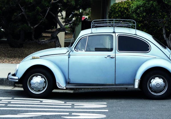 Tuinposter Auto Blauw