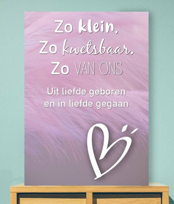Gedenkbord uit liefde roze