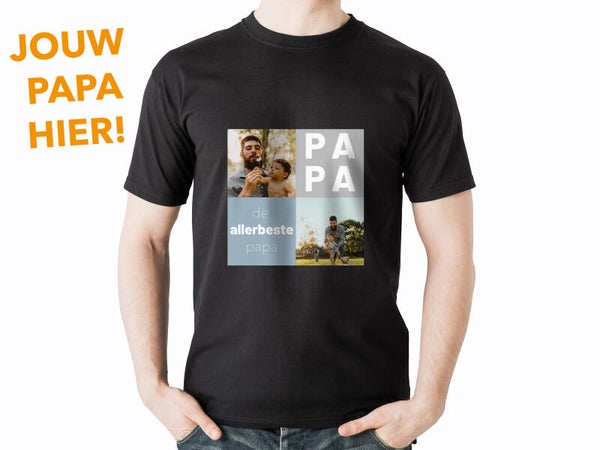 Vaderdag T-shirt Vaderdag + foto zwart