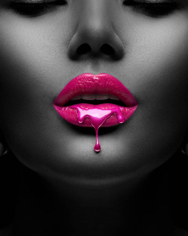 Wandkleed Roze lippen