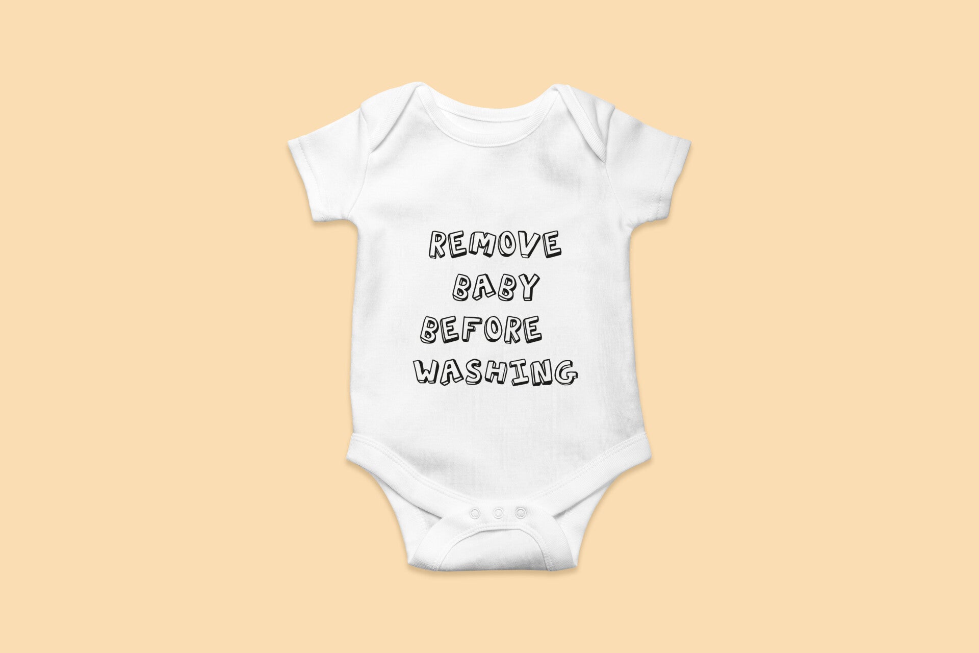 Rompertje 'Remove baby before washing'