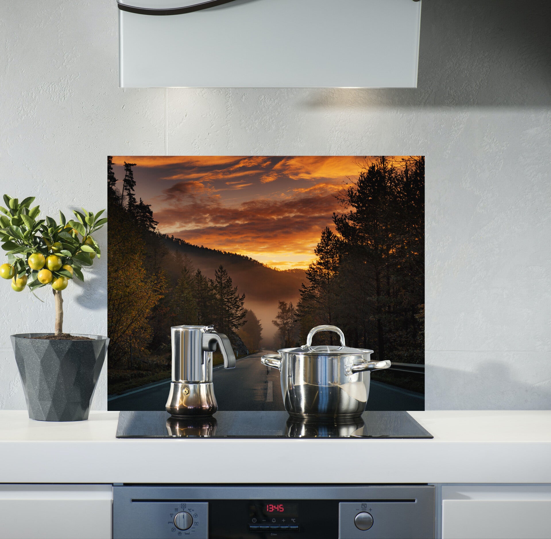 Spatscherm Landschap weg