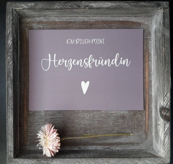 Du bisch mini Herzensfründin - Karte (Schweizerdeutsch), inkl. Kraftpapiercouvert