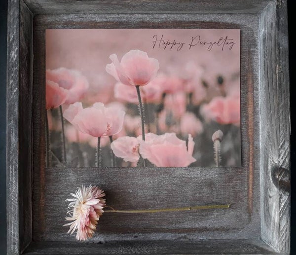 „Happy Purzeltag“ Geburtstagskarte, inkl. Kraftpapiercouvert