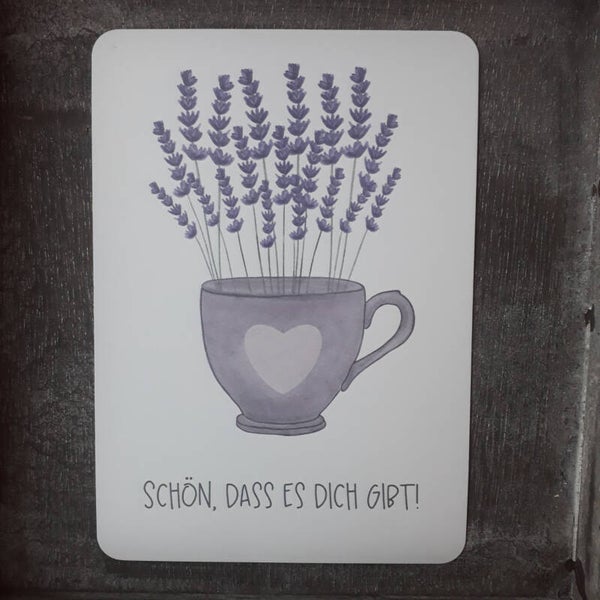 Ecokarte Lavendeltasse, inkl. Couvert