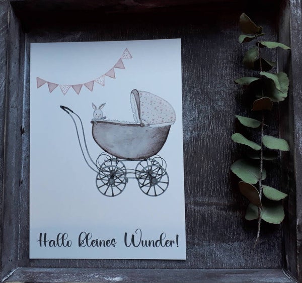 Kinderwagen „Hallo kleines Wunder!“, inkl. Couvert