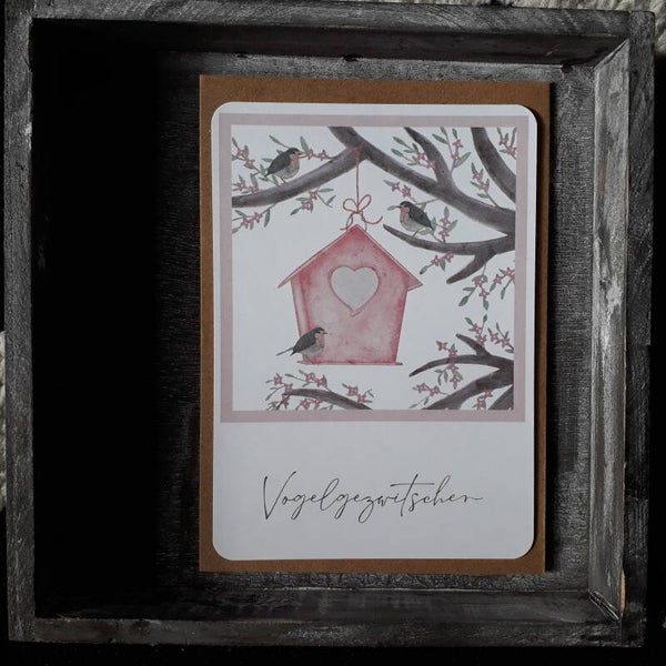 Vogelhaus Ecokarte, inkl. Couvert