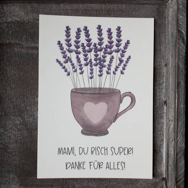 Muttertagskarte Lavendel, inkl. Couvert