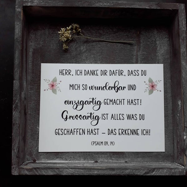 Psalm 139, 14 Karte, inkl. Couvert