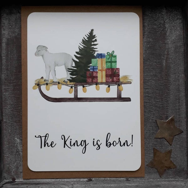 „The King is born“ Postkarte, inkl. Couvert