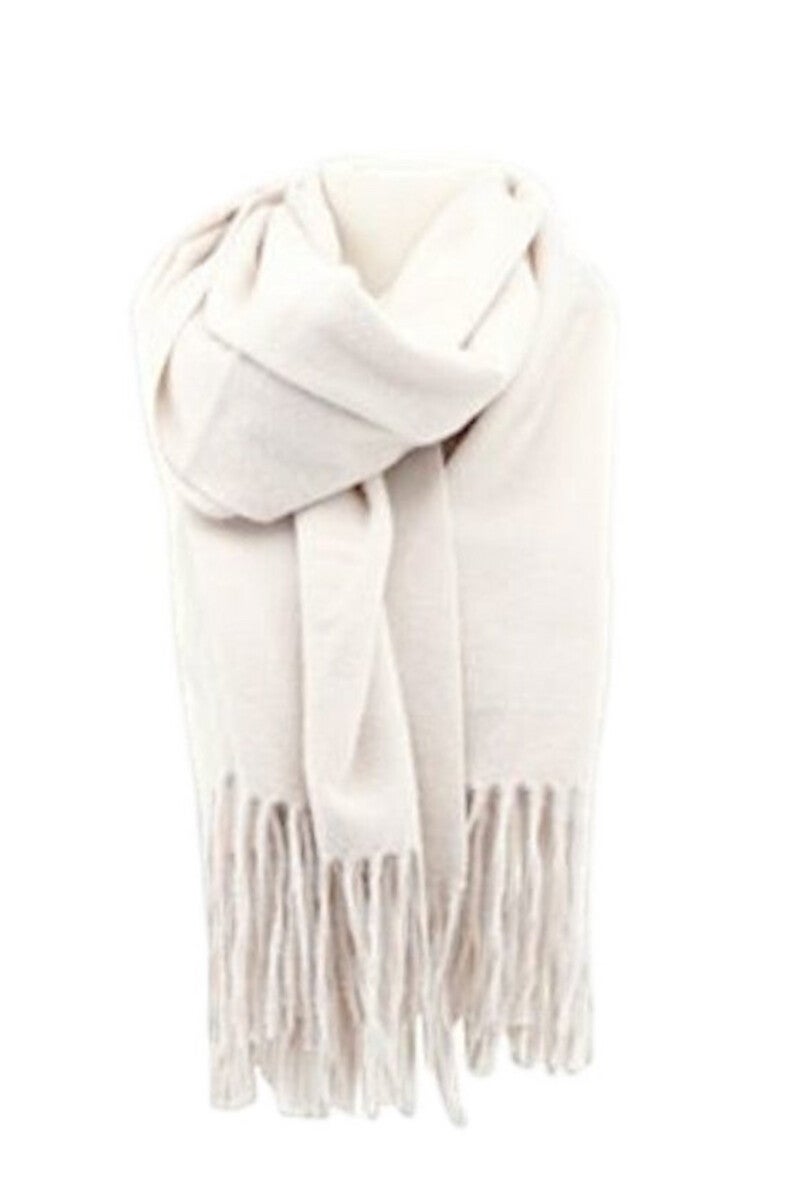 Soft Cashmere Schal creme - Fransen-Schal mit elegantem Look
