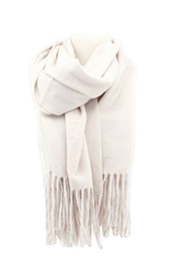 Soft Cashmere Schal creme - Fransen-Schal mit elegantem Look