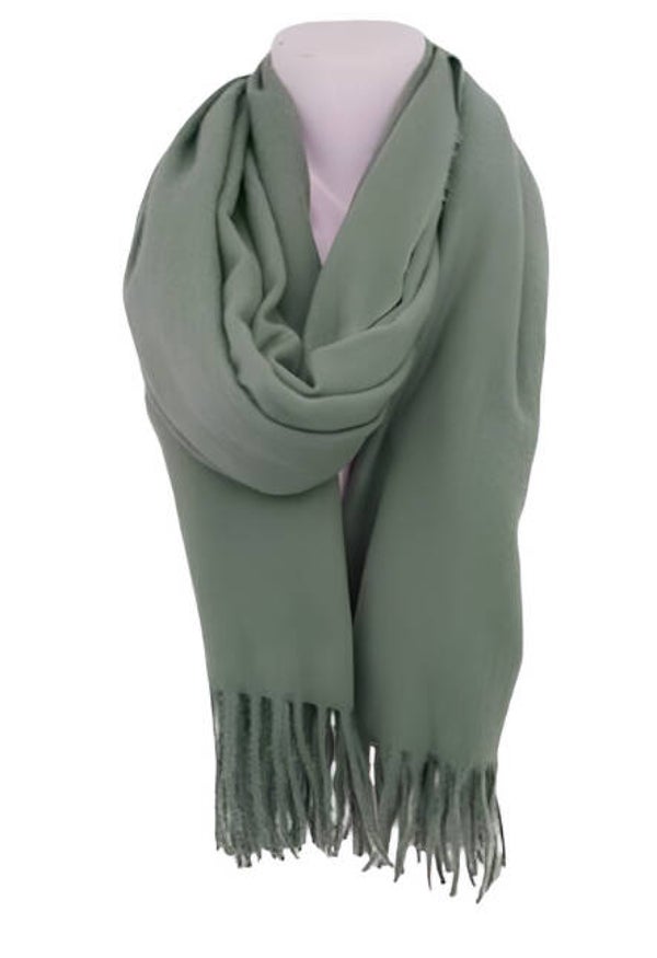 Soft Cashmere Schal grün - Fransen-Schal mit elegantem Look