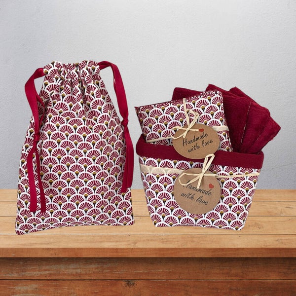 Ensemble de 8 cotons lavables en microfibre de bambou avec panière et pochon