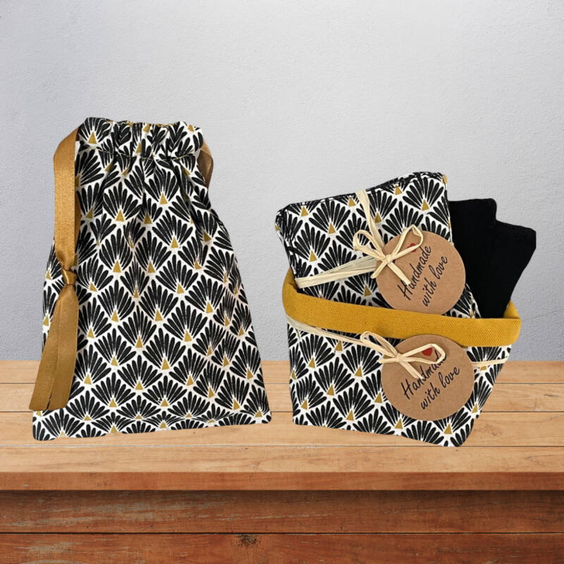 Lot De 8 Lingettes Lavables En Coton Et Bambou - Avec Panier De Rangement, Fait Main En France
