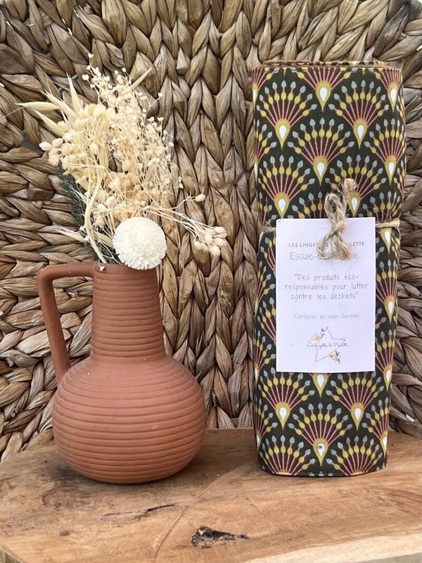 Essuie-tout Lavable 6 feuilles "Marron Chaud": Élégance Naturelle et Absorption Optimale pour une Cuisine Chaleureuse