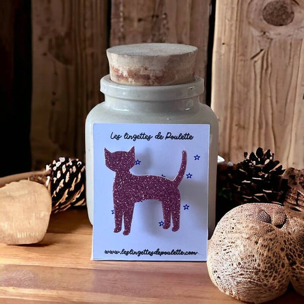 P'tite broche "Chat pailleté "