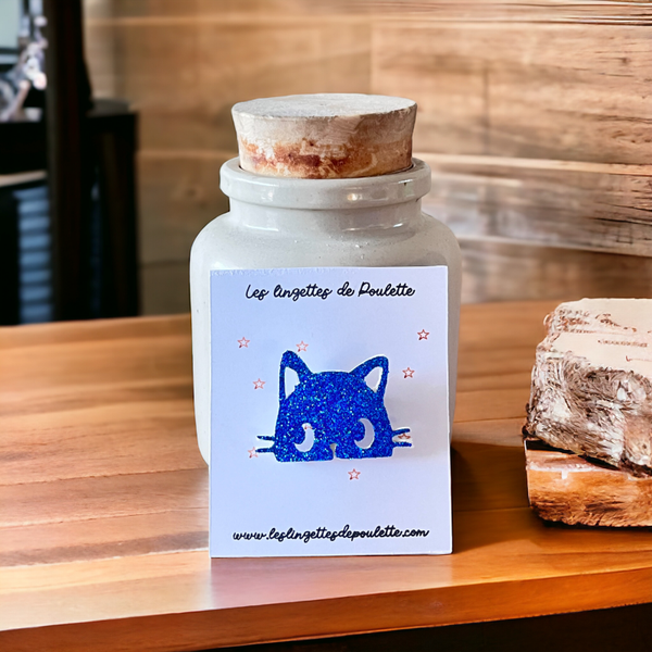 P'tite broche "Miaou"pailletée