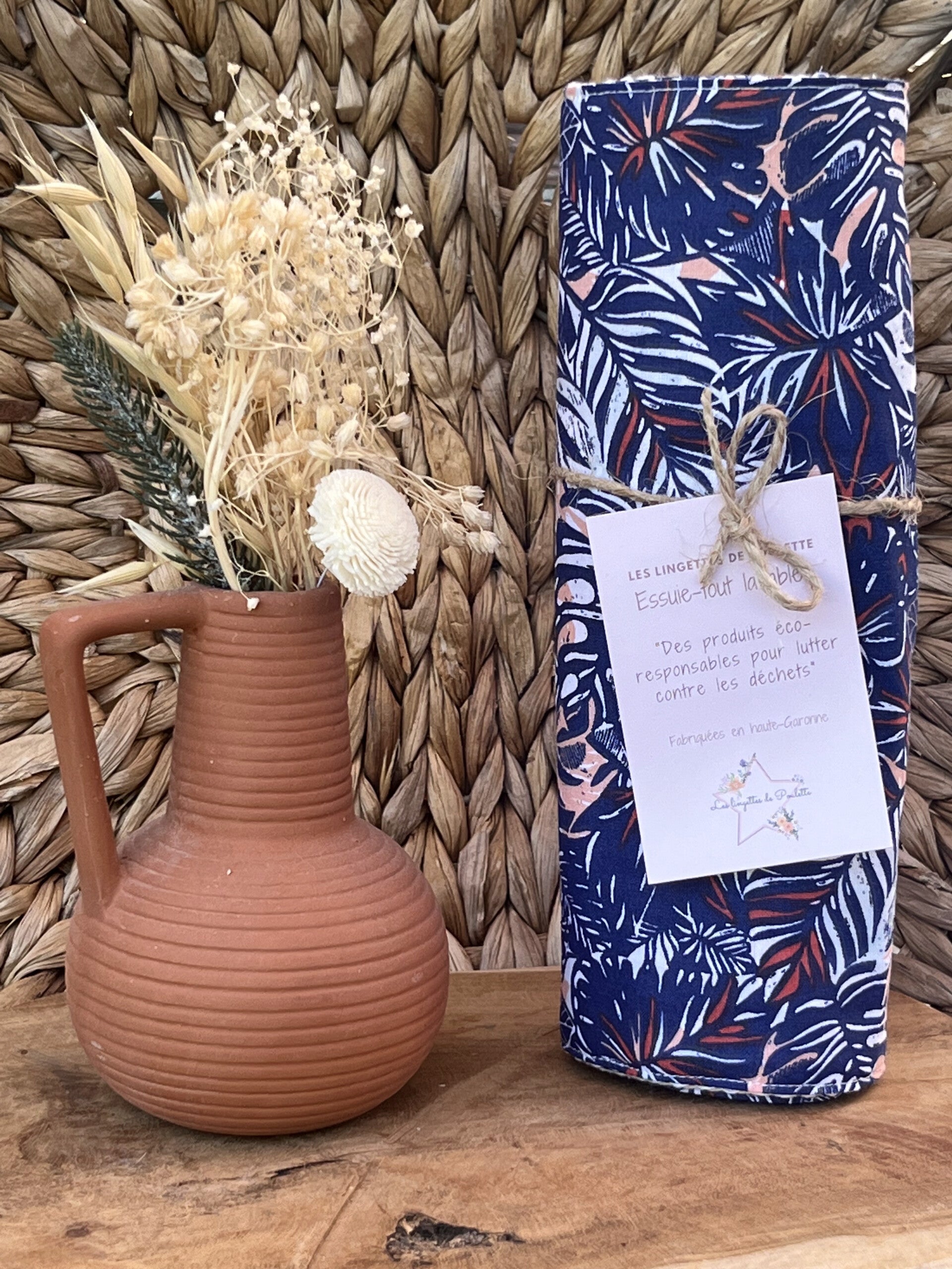 Essuie-tout Lavables "Feuillages Bleu": Une Fusion Élégante de Style et de Praticité