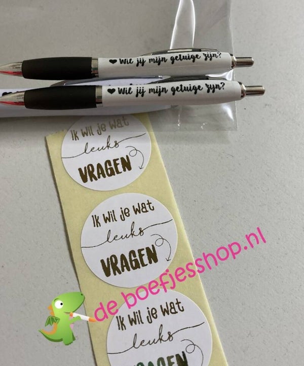 Pen met de tekst wil je mijn getuigen zijn?