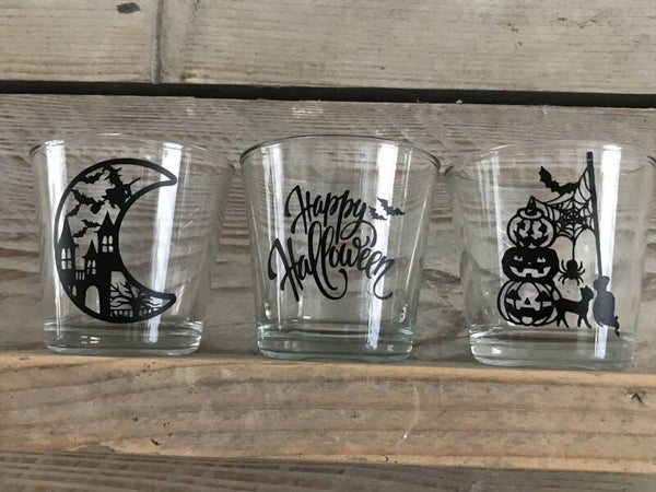 Halloween transparant waxine lichtjes