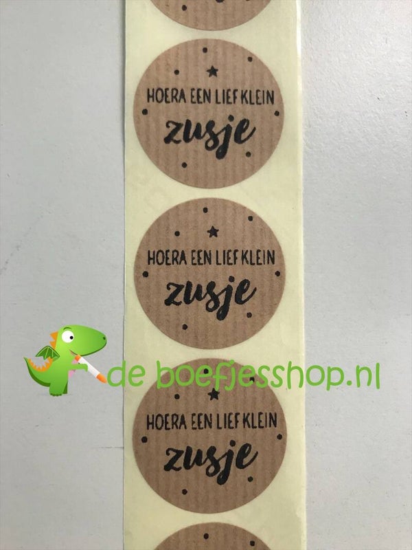 Sluit stickers hoera een zusje