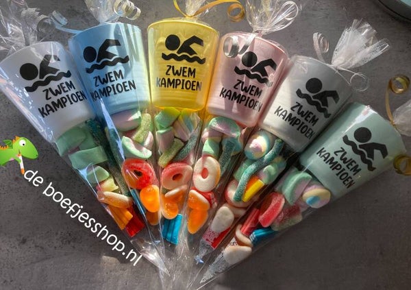 Zwem Vierdaagse presentjes pastel geel