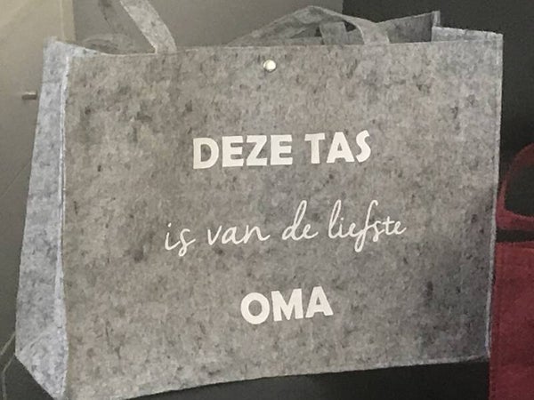 Vilt tas met tekst naar keus