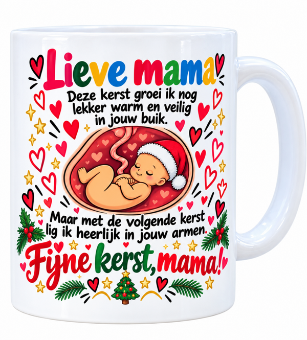🎄 Kerstmok Baby op Komst – Een liefdevolle kerstgroet van de baby in mama’s buik! ❤️👶