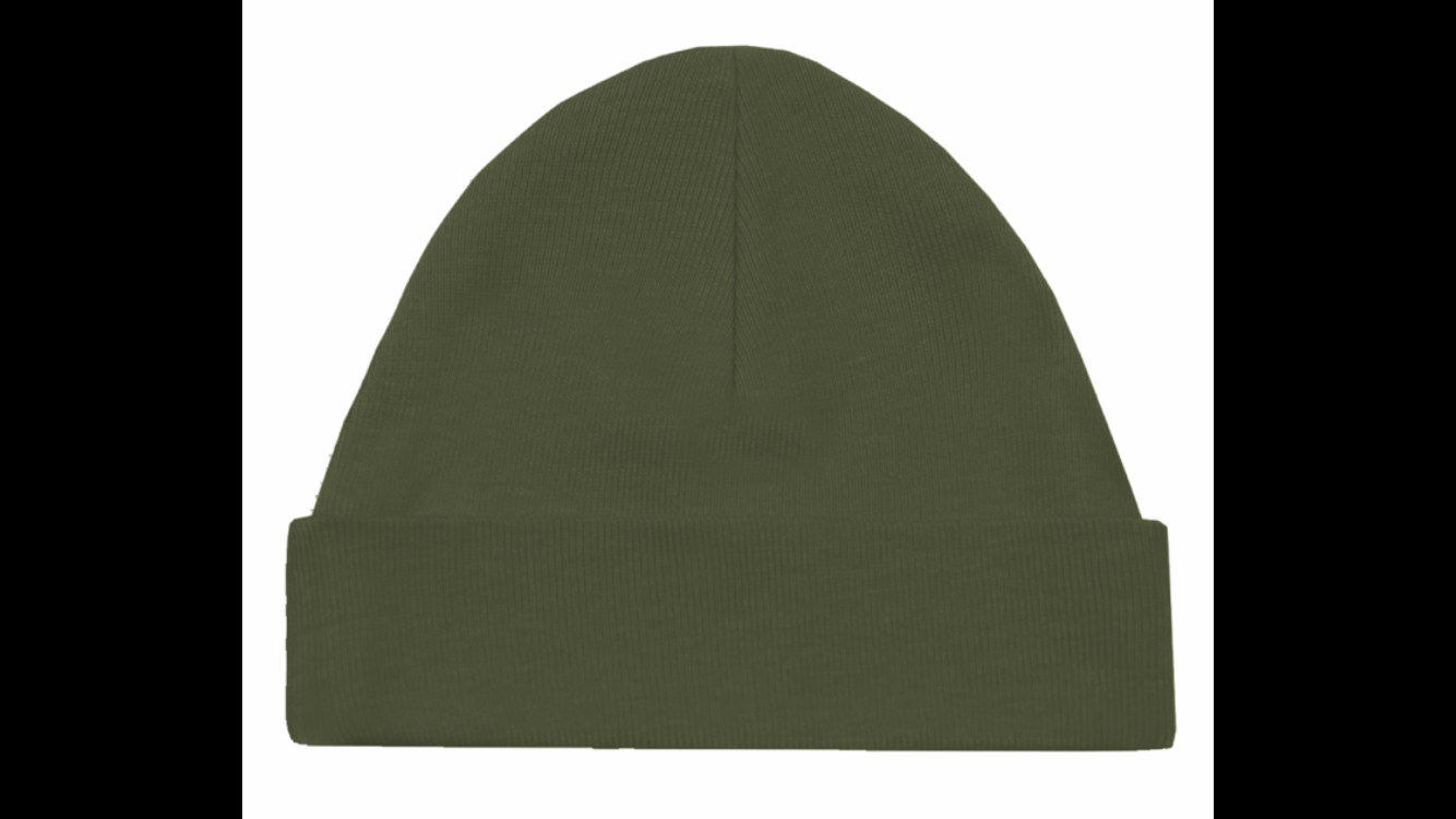 Baby mutsje leger groen met eigen naam