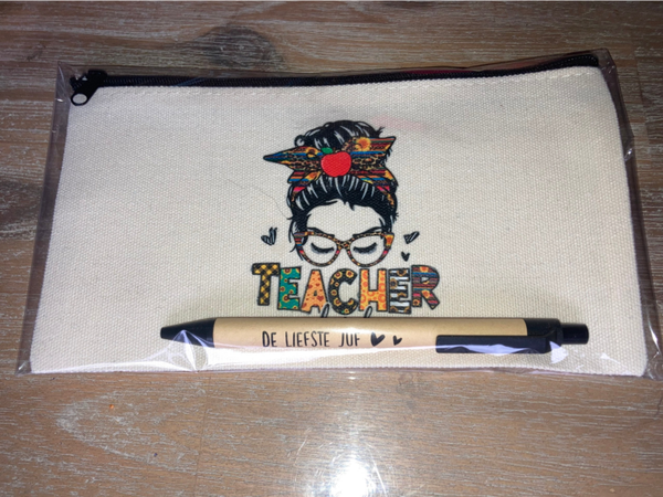 Leuke etui voor juf  incl pen
