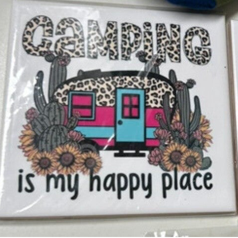 Camping tegeltje happy place