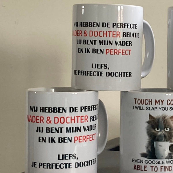 Mok: wij hebben de perfecte vader & dochter mok