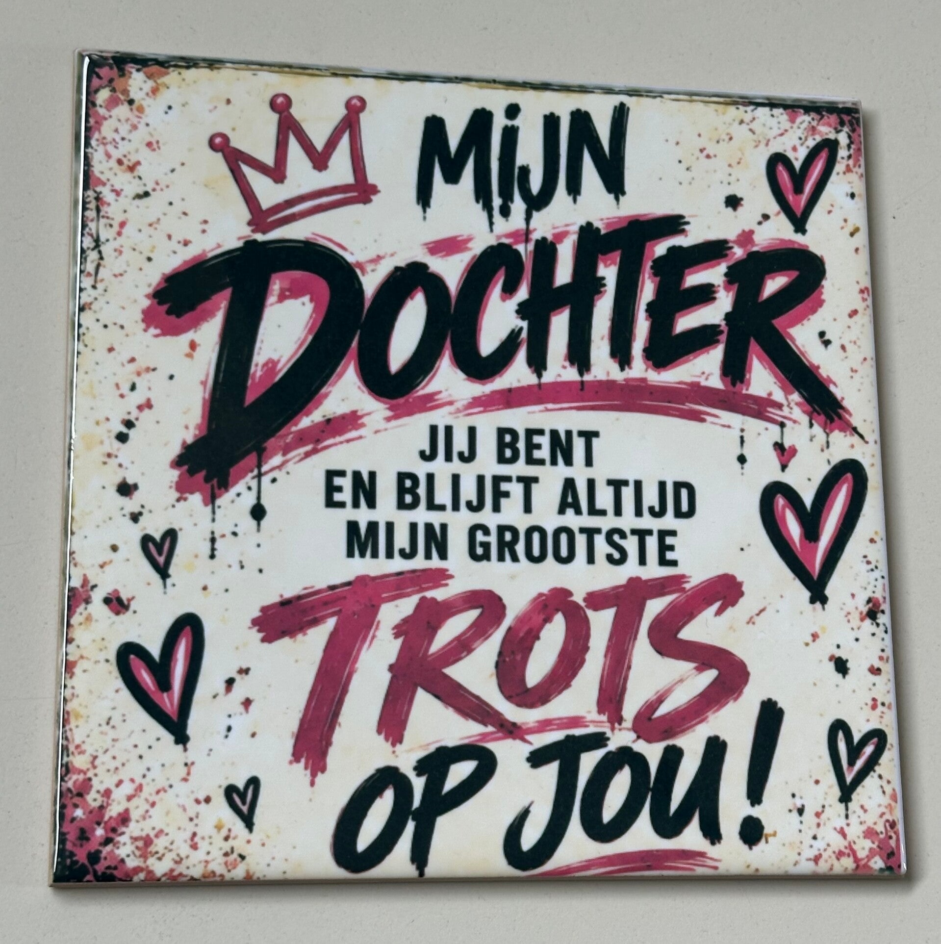 Zoon of dochter tegeltje