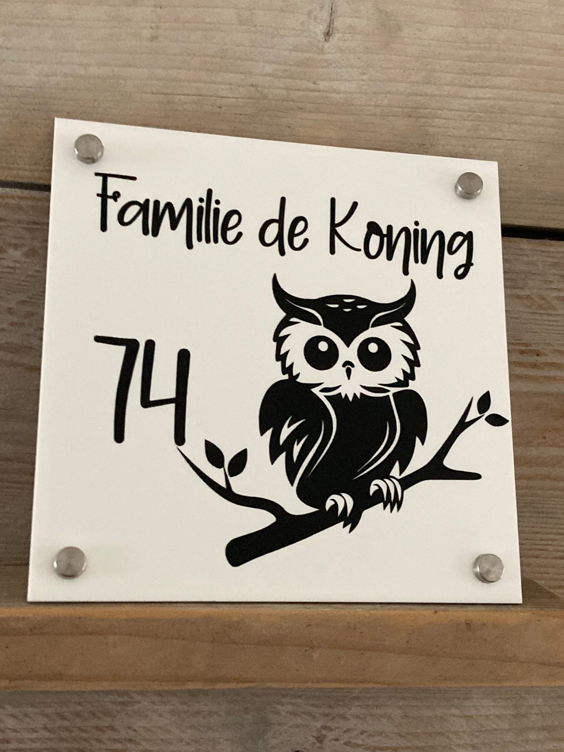 Naambordje met uil